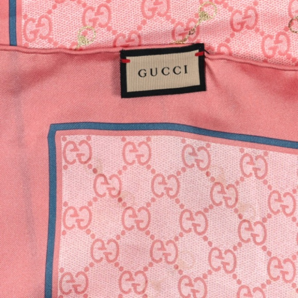 Gucci Pink and Gold Patterned Scarf brand new - Picture 2 of 9